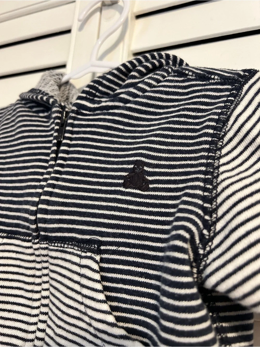 Baby Gap Striped Baby Hoodie Jacket - Navy & White